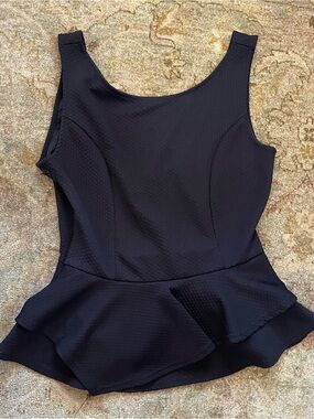 Arden B Black Top with Peplum Detail